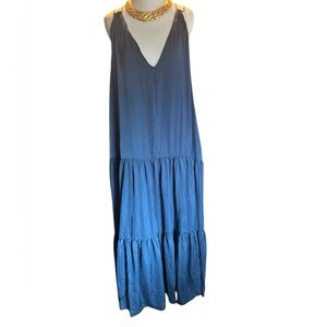 Banana Republic Blue Tiered Midi Dress